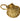 Gold scallop shell keychain on a white background