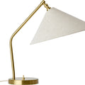 Gräshoppa Table Lamp in Brass with Canvas Shade by Greta M. Grossman for GUBI Two Enlighten packshot 