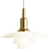 Poul Henningsen 'PH 3/2' Glass Pendant for Louis Poulsen Two enlighten brass packshot 