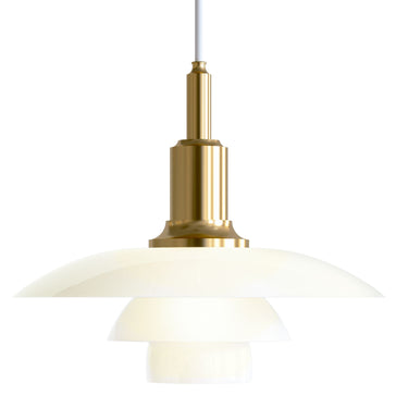 Poul Henningsen 'PH 3/2' Glass Pendant for Louis Poulsen Two enlighten brass packshot 