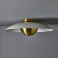 M5879 'Gabi' Perforated Brass Dome & White Painted Metal Flush Mount by Alvaro Benitez 3.j