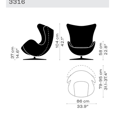 Egg Chair Fritz Hansen Dimensions