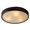 V3495 1960s Stilnovo Perforated Black Metal & Opaline Glass Flush Mounts 1.jpg