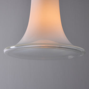 V3474 Medium 1960s Vistosi Model #L261 'Comare' Blown Murano Glass & Metal Suspension Lamp
