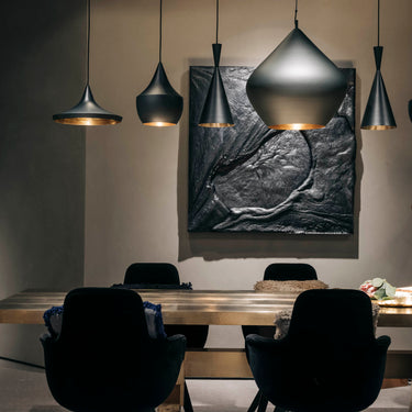 Beat pendants black tom dixon install.jpg