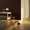 panthella 160 portable poulsen chrome blue orange