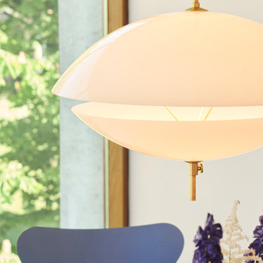 Fritz Hansen clam pendant detail