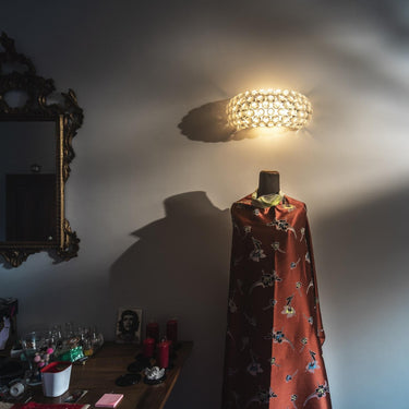 Caboche Plus Wall Light for Foscarini transparent medium lit.jpg