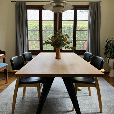 EM table oak and black vitra two enlighten jean prouve