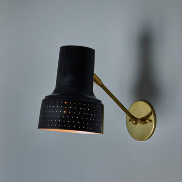 V3398 1960s Carl Thore Perforated Black and Brass Wall Lamp 13.jpg