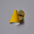 V3479 1950s Yellow Painted Metal & Brass Wall Lamp Attributed to Stilnovo 18.jpg