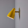 V3479 1950s Yellow Painted Metal & Brass Wall Lamp Attributed to Stilnovo 21.jpg