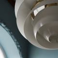 Poul Henningsen 'PH Snowball' Pendant for Louis Poulsen Two Enlighten lifestyle brass detail