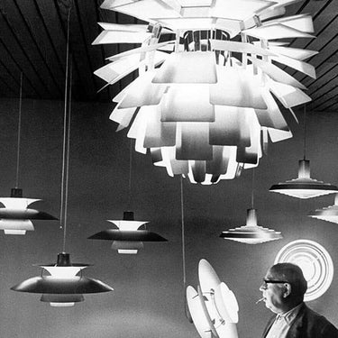 Poul Henningsen portrait pendant lighting  Louis PoulsenTwo Enlighten .jpeg