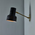 V3398 1960s Carl Thore Perforated Black and Brass Wall Lamp 10.jpg