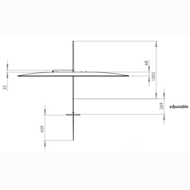 Flying Disc Suspension lamp height two enlighten
