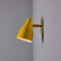 V3479 1950s Yellow Painted Metal & Brass Wall Lamp Attributed to Stilnovo 20.jpg
