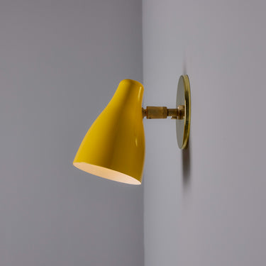 V3479 1950s Yellow Painted Metal & Brass Wall Lamp Attributed to Stilnovo 20.jpg