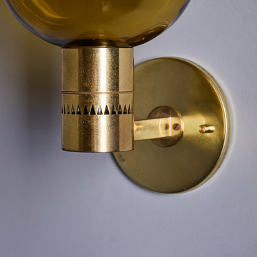 V3458 Pair of 1960s Hans Agne Jakobsson #V149 Glass & Brass Wall Lamps for Markaryd 14.jpg