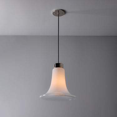 V3474 Medium 1960s Vistosi Model #L261 'Comare' Blown Murano Glass & Metal Suspension Lamp