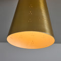 V3470 1940s Perforated Brass Conical Ceiling Lamp Attributed to Paavo Tynell 5.jpg