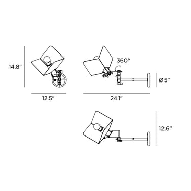 triedro dimensions wall light M5956