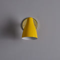 V3479 1950s Yellow Painted Metal & Brass Wall Lamp Attributed to Stilnovo 3.jpg