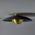 M5880 Gabi Perforated Brass Dome & Black Painted Metal Flush Mount Alvaro Benitez Two Enli