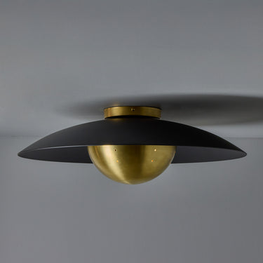 M5880 Gabi Perforated Brass Dome & Black Painted Metal Flush Mount Alvaro Benitez Two Enli