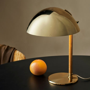 Paavo Tynell 9209 Brass and Rattan Table Lamp for GUBI at Two Enlighten table lamp idea
