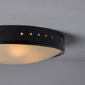 V3495 1960s Stilnovo Perforated Black Metal & Opaline Glass Flush Mounts 14.jpg