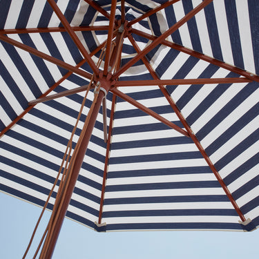 Messina umbrella medium round dark blue stripe