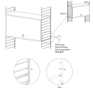 cabinet with swing door string installation
