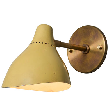 V3307 1950s Perforated Painted Metal & Brass Wall Lamp Attributed to Stilnovo 1.jpg