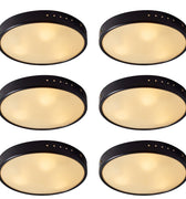 V3495 1960s Stilnovo Perforated Black Metal & Opaline Glass Flush Mounts 2.jpg