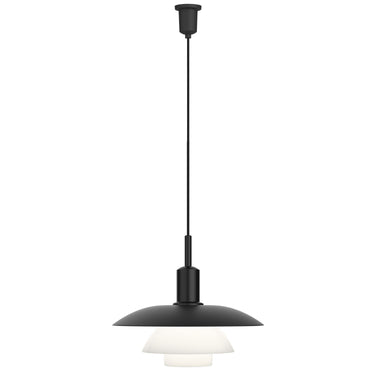 Poul Henningsen 'PH 5/5' pendant lamp for Louis Poulsen two enlighten black and glass 