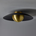 M5880 Gabi Perforated Brass Dome & Black Painted Metal Flush Mount Alvaro Benitez Two Enli
