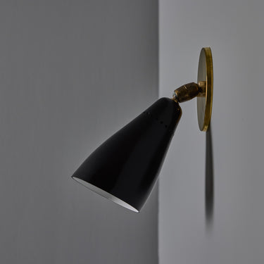 V3467 1950s Giuseppe Ostuni Model #101 Black Articulating Sconce for O-Luce 11.jpg