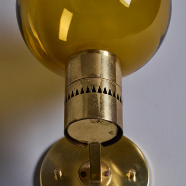 V3458 Pair of 1960s Hans Agne Jakobsson #V149 Glass & Brass Wall Lamps for Markaryd 20.jpg