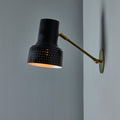 V3398 1960s Carl Thore Perforated Black and Brass Wall Lamp 12.jpg