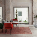 Blur kilim wool rug by Ronan and Erwan Bouroullec for Nanimarquina in red office rug