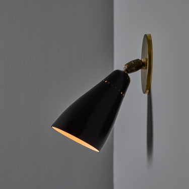 V3467 1950s Giuseppe Ostuni Model #101 Black Articulating Sconce for O-Luce 12.jpg