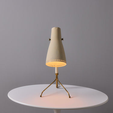 V3492 1950s ASEA Model E 1271 Perforated Metal & Brass Tripod Table Lamp 17.jpg