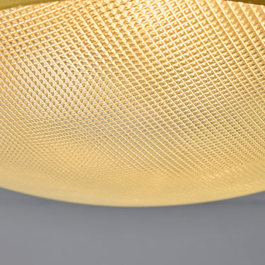 V3483 Large 1960s G.C.M.E. Brass & Textured Glass Flush Mount 12.jpg