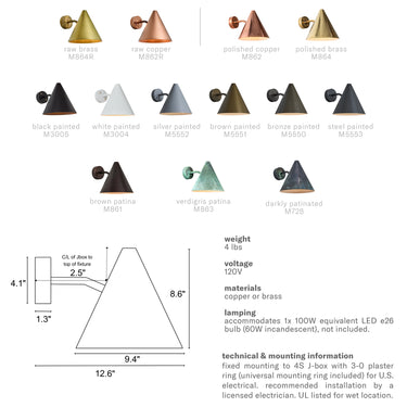 Jakobsson Tratten Light Dimensions and Specifications Two Enlighten