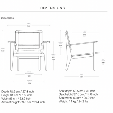 F-chair dimensions