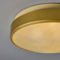 V3483 Large 1960s G.C.M.E. Brass & Textured Glass Flush Mount 9.jpg