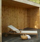 Outdoor 'Pelagus' Teak and Fabric Sunbed for Skagerak Two Enlighten 