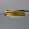 V3483 Large 1960s G.C.M.E. Brass & Textured Glass Flush Mount 4.jpg