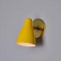V3479 1950s Yellow Painted Metal & Brass Wall Lamp Attributed to Stilnovo 6.jpg